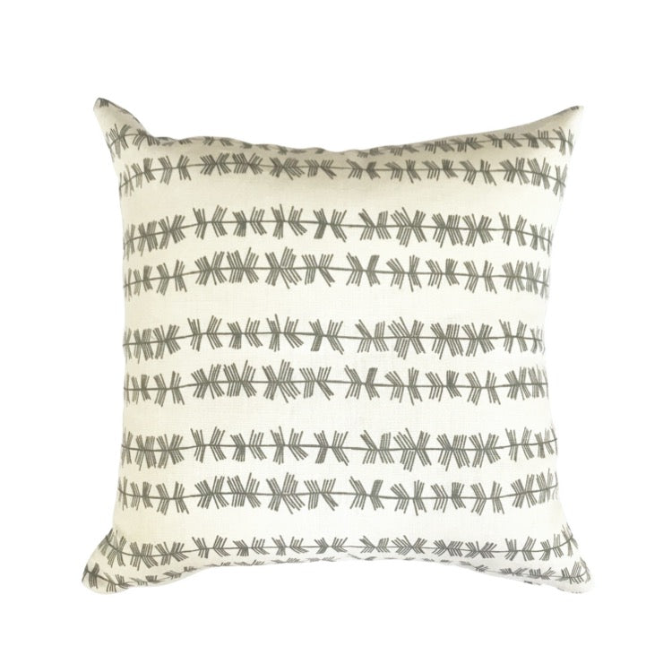 PILLOW IN STICK STRIPE - DOVE ON OYSTER